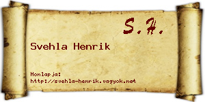 Svehla Henrik névjegykártya